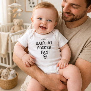 Body Nom de bébé fan de foot papa personnalisé