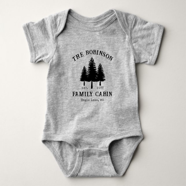 Body Nom de famille Cabane Rustique Campagne Arbres  (Devant)