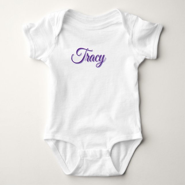 Body Nom de fille Tracy en violet, (Devant)