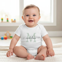 Nom de script personnalisé Monogramme Vert tendre