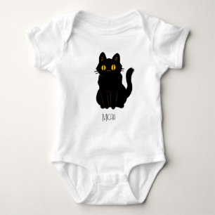Body Nom du monogramme de chat noir adorable
