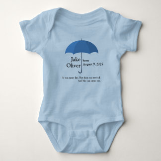 Body Nom et date du bébé personnalisé sous parapluie bl