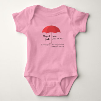 Body Nom et date du bébé personnalisé sous parapluie ro
