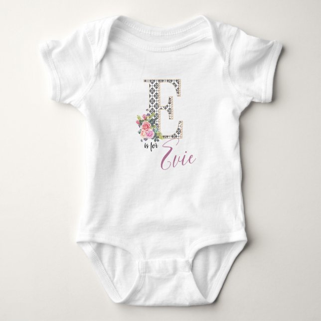 Body Nom Evie Baby Outfit Lettre E Romper Floral Girl (Devant)
