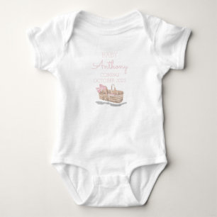 Body Nom Faire-part Panier bébé rose personnalisé