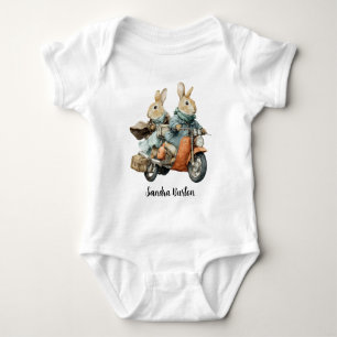 Body Nom ou texte personnalisé avec des motards lapins