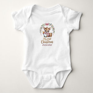 Body Nom personnalisé bébé cerf premier Noël