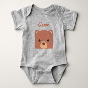 Body Nom personnalisé de l'ours mignon Brown Bodysuit