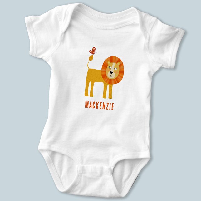 Body Nom personnalisé du lion mignon (Cute lion personalized baby bodysuit)