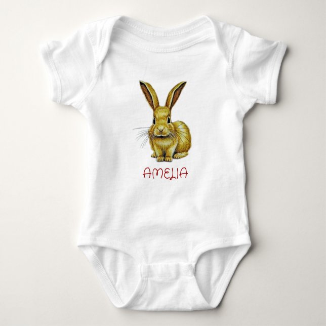 Body Nom personnalisé et lapin mou (Devant)