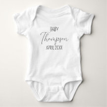 Nom personnalisé Faire-part Bodysuit bébé