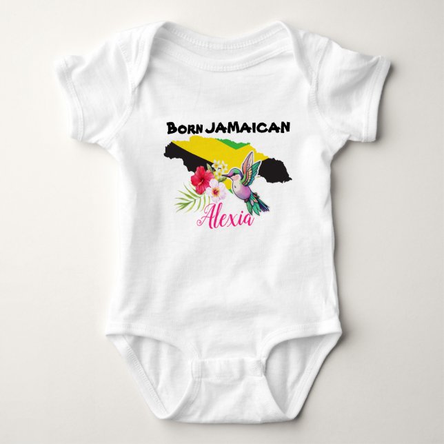 Body Nom personnalisé Jamaïcain de naissance mignon T-s (Devant)