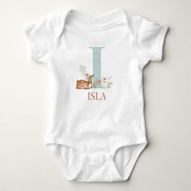 Body Nom personnalisé Lettre initiale I Baby Bodysuit (Devant)
