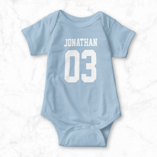 Body Nom personnalisé Numéro Baby Sport Jersey Bodysuit