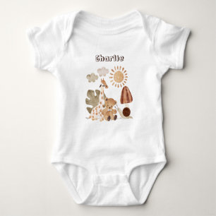 Body Nom personnalisé Texte Boho Woodland Jungle Animal