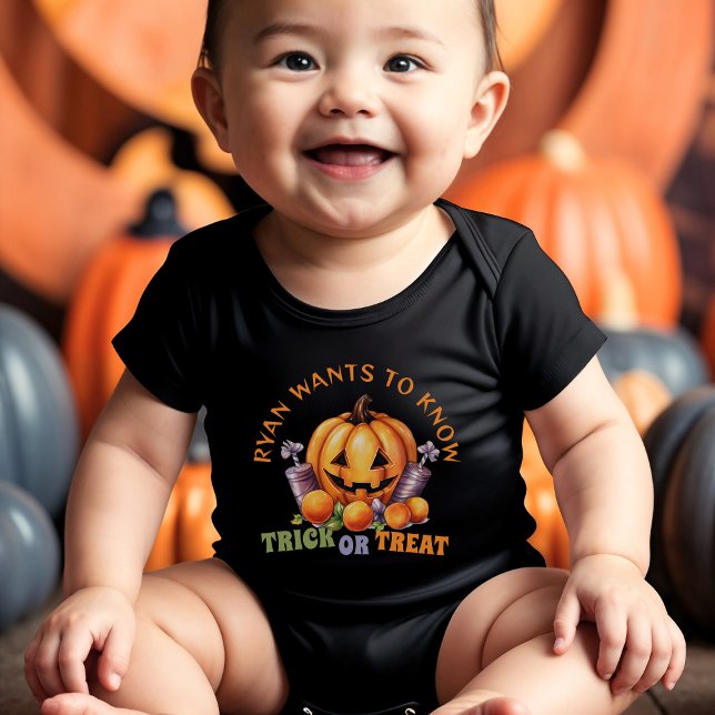 Body Nom Tricot ou traiter plaisir Citrouille Halloween (Créateur téléchargé)