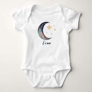 Body Noms de bébé monogramme Terres Bohème Fleur Lune É