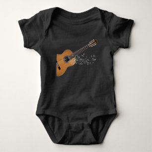 Body Notes musicales graphiques de guitare acoustique V