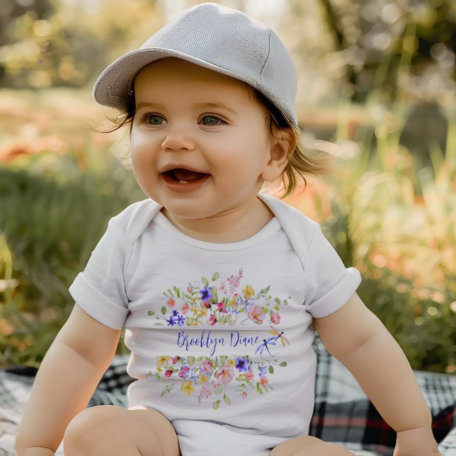 Body Notre petite fleur sauvage a fleuri Bébé personnal (Our Little Wildflower Bloomed Personalized Baby Baby Bodysuit)