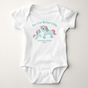 Body Notre première fête des mères, Baby Unicorn nom pe