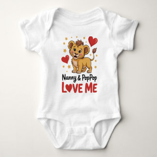 Body Nounou adorable lion & PopPop m'aime grand-parent