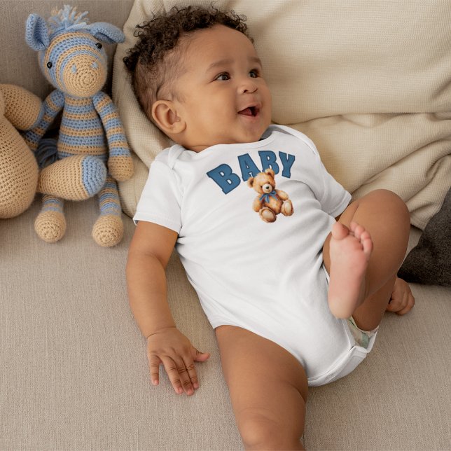 Body Nounours ourson en peluche Prépa (Preppy Varsity Teddy Bear Baby Bodysuit)