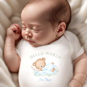 Body Nouveau-né Baby Boy Nom Bleu Ours Vert