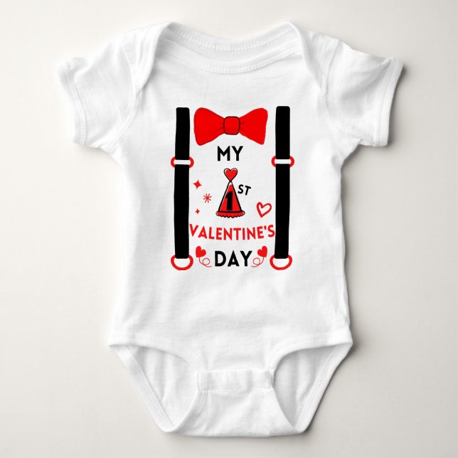 Body Nouveau-né bébé Mon premier Valentin (Devant)
