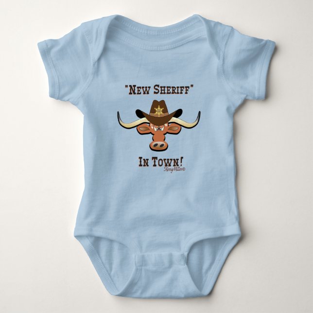 Body Nouveau Sheriff En Ville, Longhorn Bodysuit Bébé (Devant)