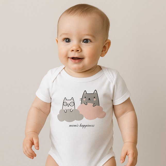 Body Nuage de chaton à motif mignon (Cute Pattern Kitten Cloud Baby Bodysuit)