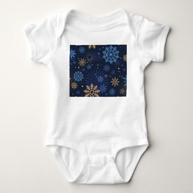 Body Nuit d'hiver : Blue Snowflake Motif. (Devant)