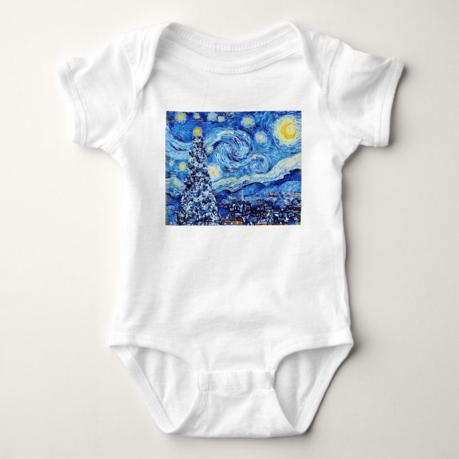 Body Nuit Van Gogh Starry - Arbre de Noël blanc (Devant)
