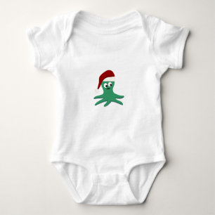 Body Octopus de Noël portant un chapeau de Père Noël
