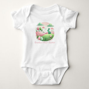 Body Oeufs de lapin de Pâques Paysage rose vert