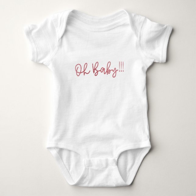 Body Oh Baby Blush Rose Pailleté Moderne Funky Fun Bébé (Devant)