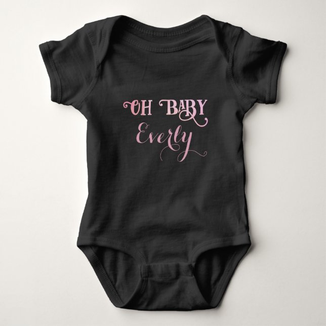 Body Oh Baby Personnalisé Fille Rose (Devant)
