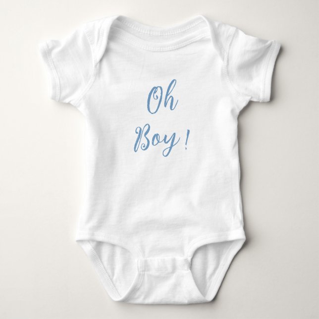 Body Oh mon garçon bleu simple costume bébé (Devant)