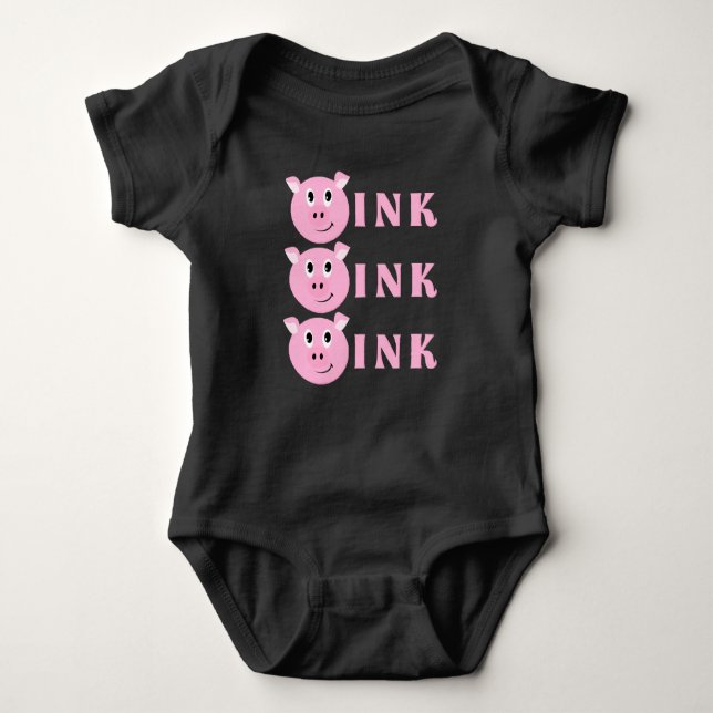 Body OINK ! Petit Cartoon Rose Cute Cochon Girls Piggy (Devant)