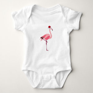 Body Oiseau de Noël rose Flamant rose avec chapeau de P