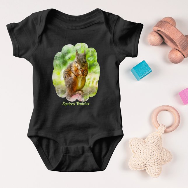 Body Oiseau écureuil Peinture animale (Squirrel Watcher Animal Painting Artwork Baby Bodysuit)