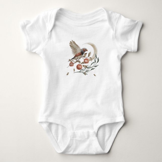 Body Oiseau forestier aux fruits et lune de croissant (Devant)