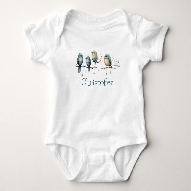 Body Oiseaux de Whimsical sur Branches Baby shower Past (Devant)