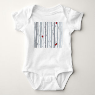 Body Oiseaux d'hiver : Arbres gris, Oiseaux rouges