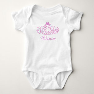 Body Olivia, Pink Princess Baby Tee, Ajouter le nom du