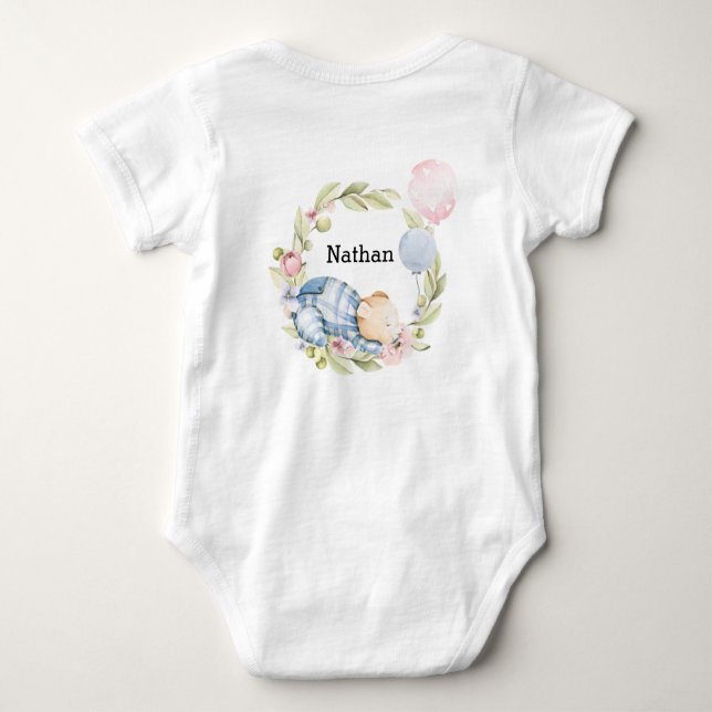 Body On Peut Attendre Le Baby shower Teddy Bear Garçon (Dos)