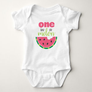 Body One in a Melon Watermelon Baby Girl's 1st Birthday