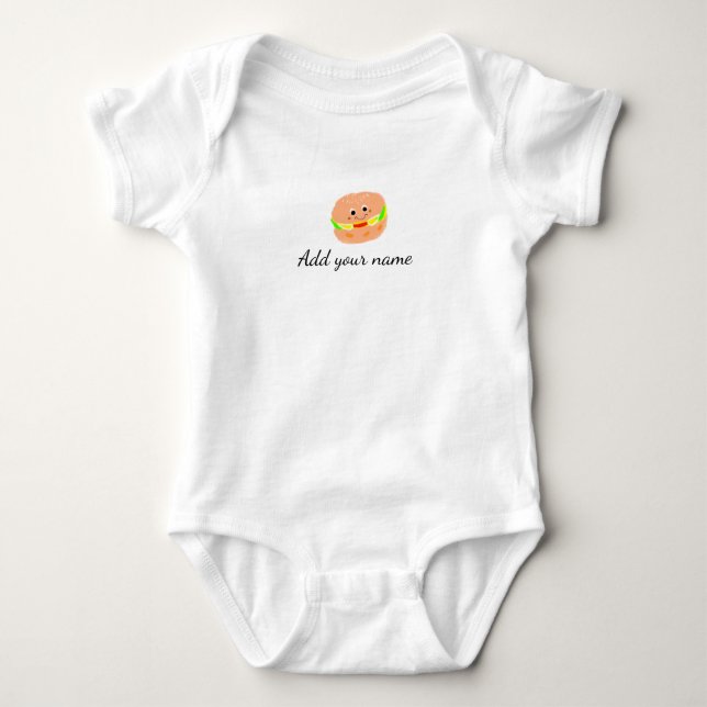 Body Orange burger aquarelle ajouter nom texte aliments (Devant)