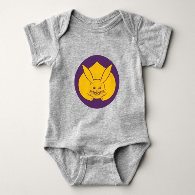 Body Oriental Jaune violet Japon Rabbit Mon Kamon Art (Devant)