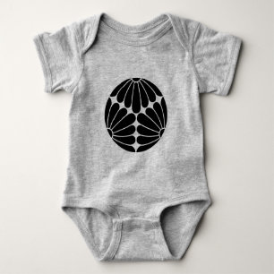 Body Oriental Noir Kiku Chrysanthemum Mon Kamon Art