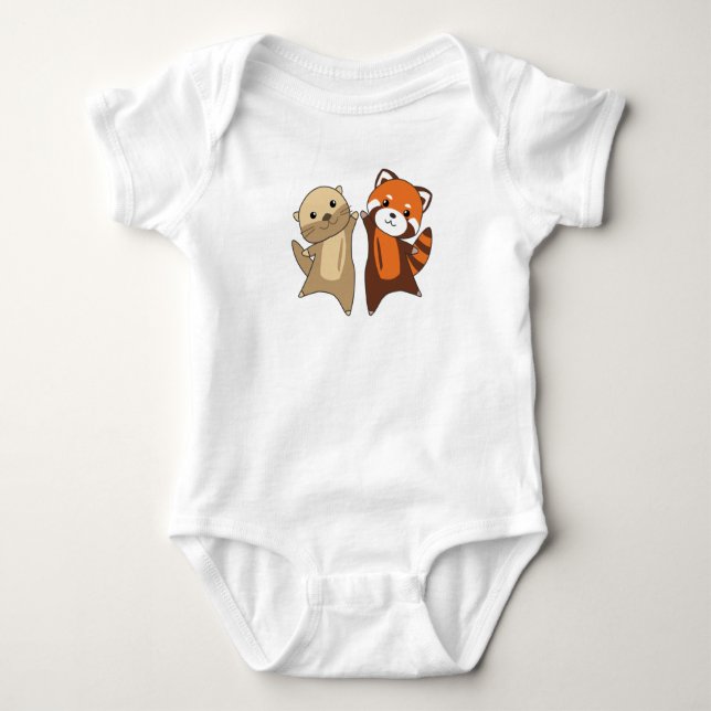 Body Otter Red Panda Sweet Animaux Pour Enfants (Devant)
